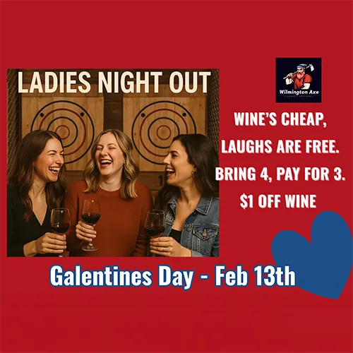 Ladies Night out axe throwing at wilmington axe